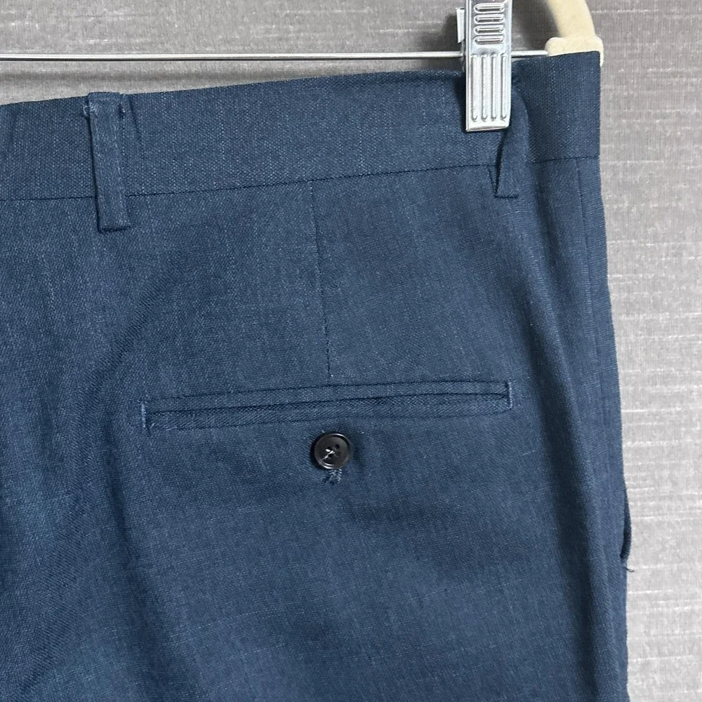 Tazzio Suit 38S 32W Skinny Fit Slim Blue Classic Bespoke Blaser Pants